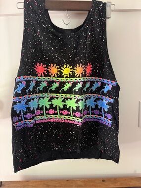 Gecko Hawaii Neon Surf n turf Graphic Tank Top- Men’s Small. New.